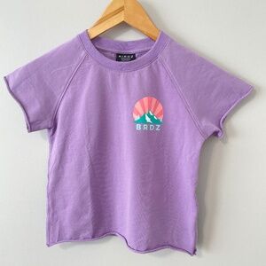 BIRDZ short sleeve Cotton Fleece Top NWOT